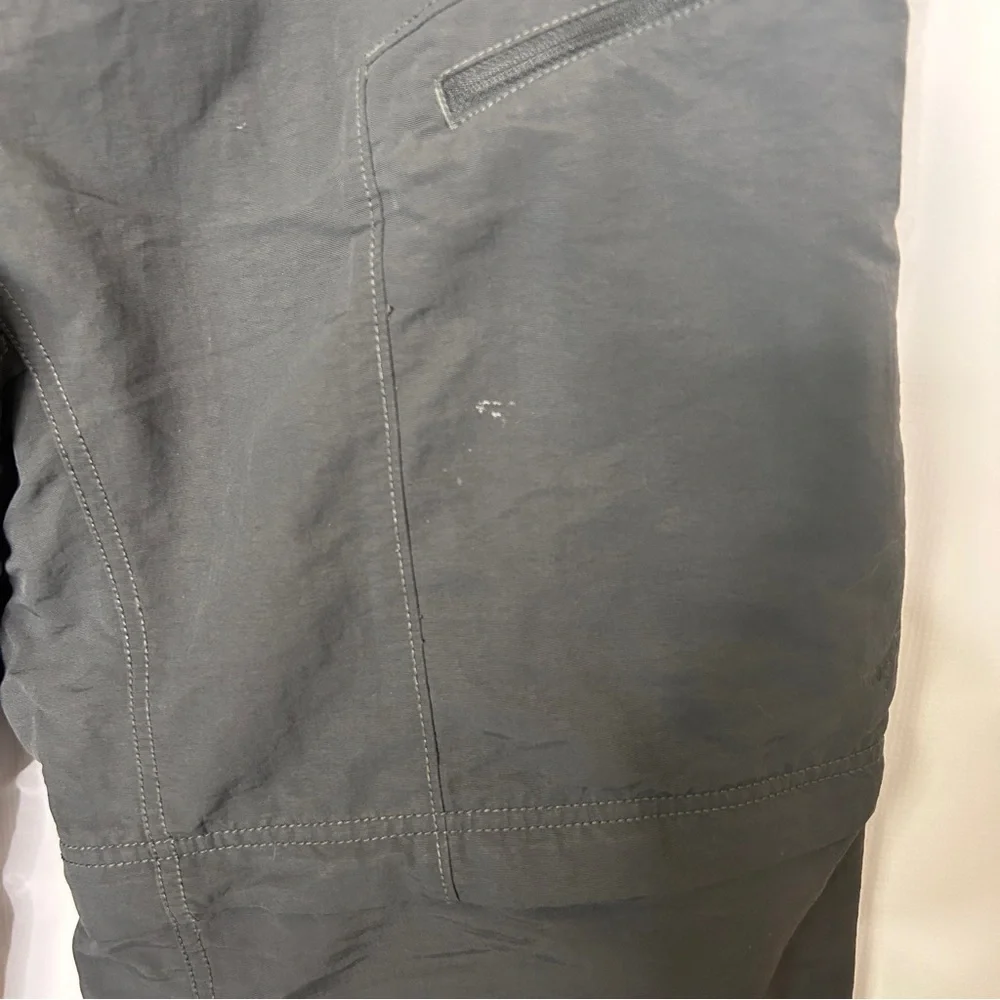 The North Face Mens Zip Off Pants Shorts XXL Gray Cargo Pockets with Belt